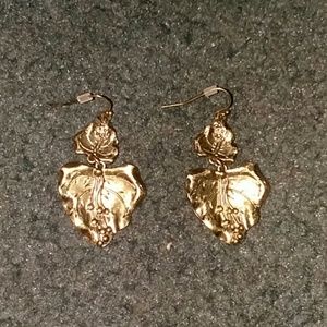 Gold leaf earrings